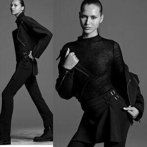 Zara Black Skirt Pants (Skants/Skirt Overlay Pants) - Size L